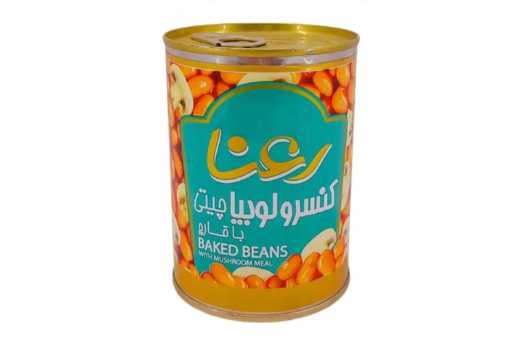 کنسرو لوبیا چیتی باقارچ 380 گرمی رعنا کارتن 24 عددی