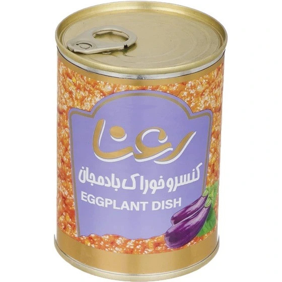 کنسرو خوراک بادمجان 380 گرمی رعنا کارتن 24عددی